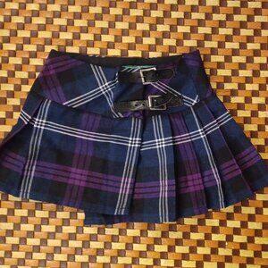 The Kilt Size 5/6 Purple Blue Black Plaid Authentic Scottish Kilt